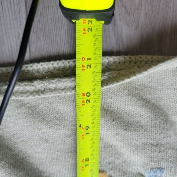 Talbots Floral Embroidered Sweater S Cotton Blend Green Yellow Blue - Picture 3 of 8